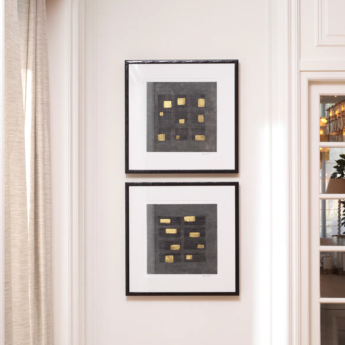 Print Washed Black Squares by Michael Willett - Set of 2