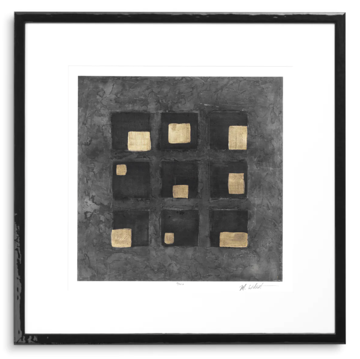 Print Washed Black Squares by Michael Willett - Set of 2