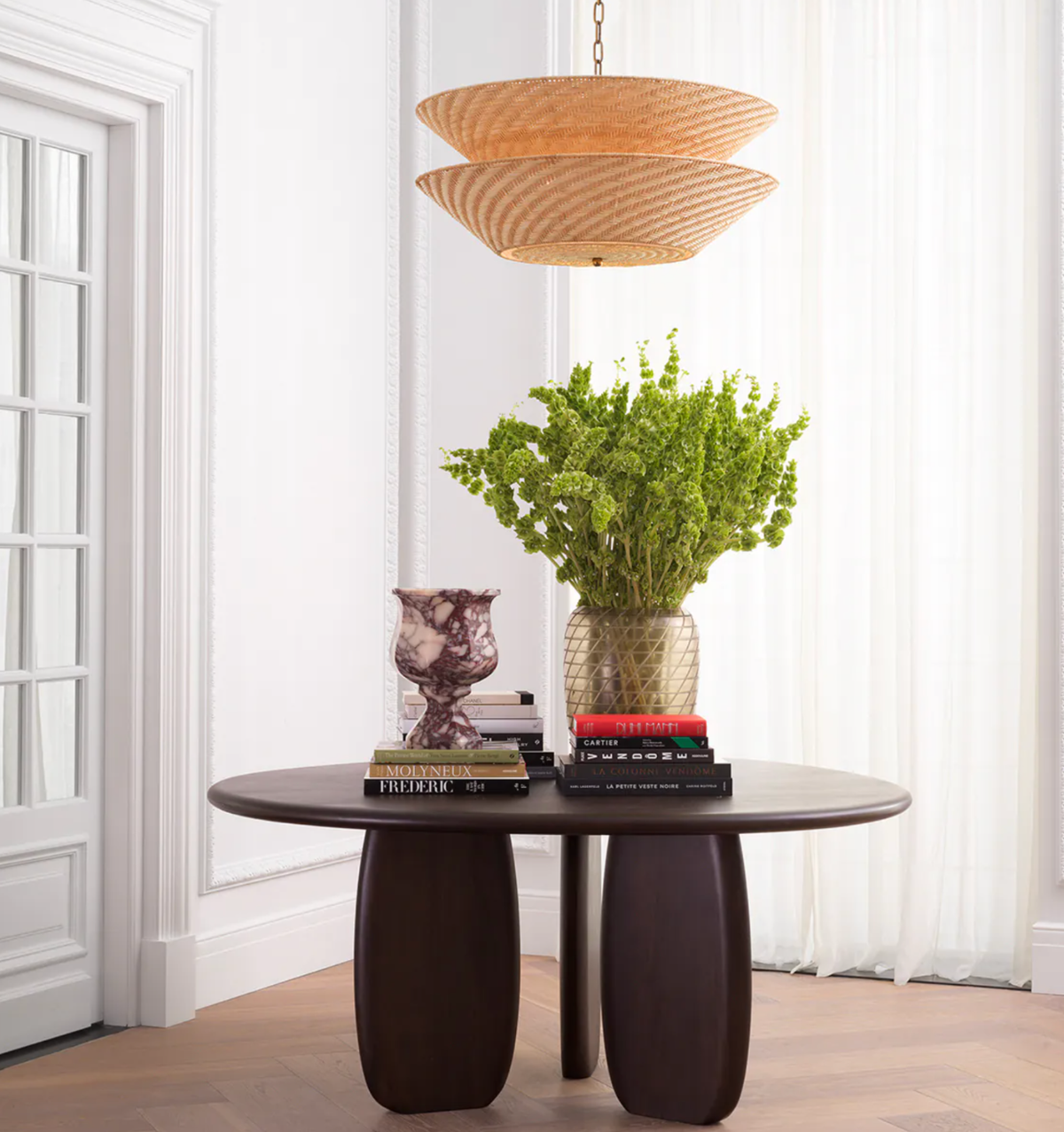 Chandelier Tavira in Natural Rattan
