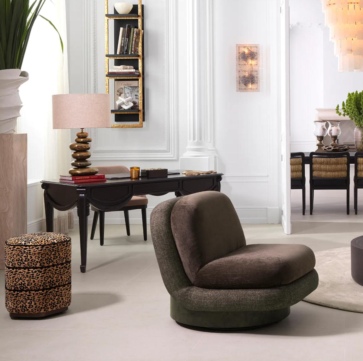 Swivel Chair Galiano in Brown