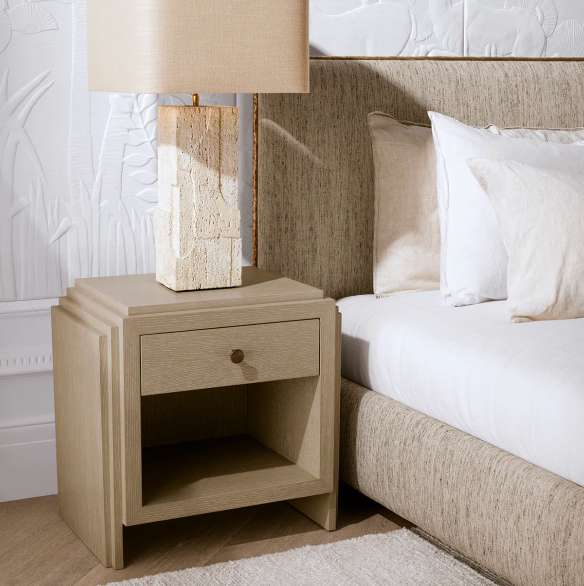 Nightstand ArtDeco in Washed Oak