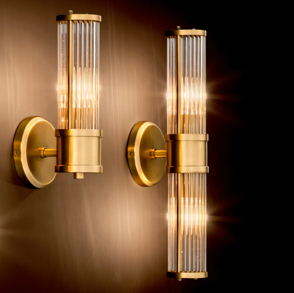 Claridges Wall Light in Antique Brass - Double