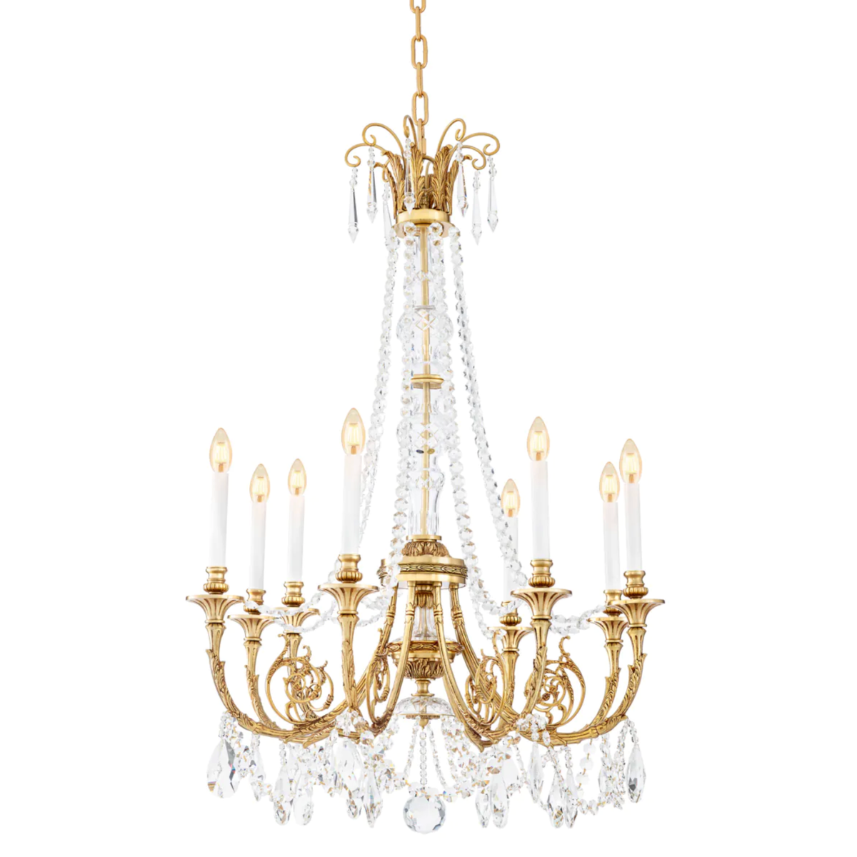 Duvaux Chandelier in Antique Gold