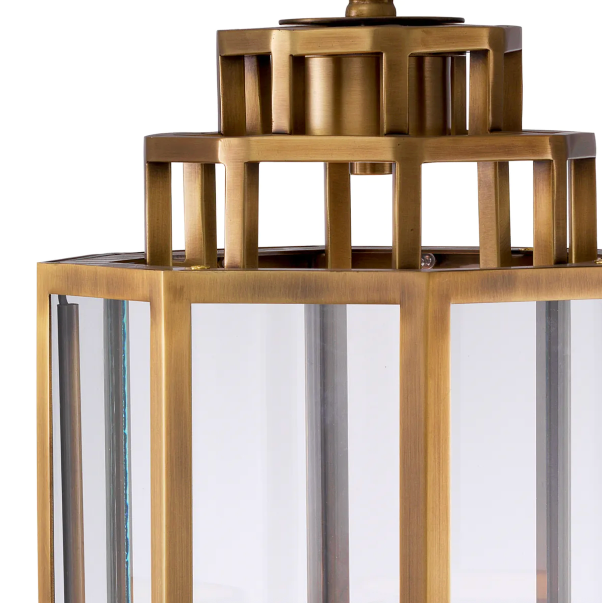Monticello Ceiling Lantern in Brass - Small