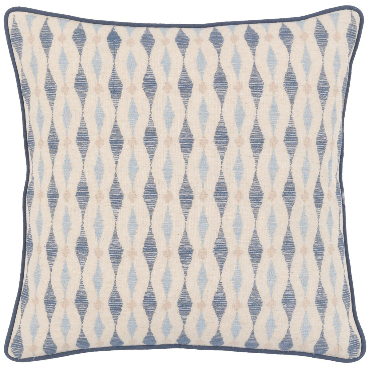 Sierra Ikat Embellished Cushion in Navy Blue