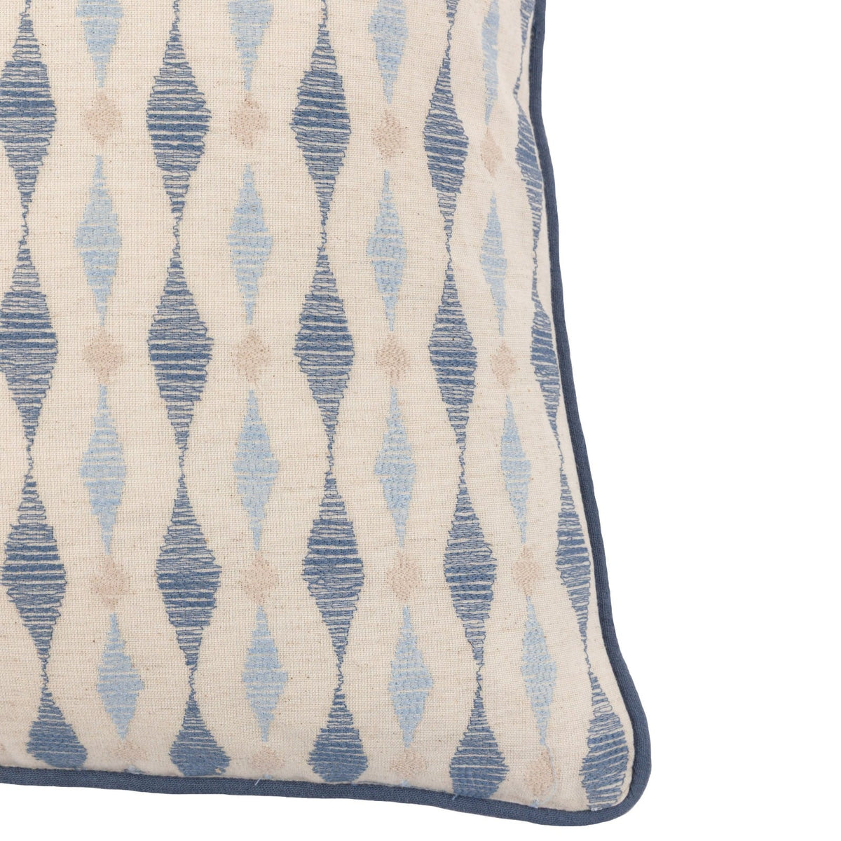 Sierra Ikat Embellished Cushion in Navy Blue