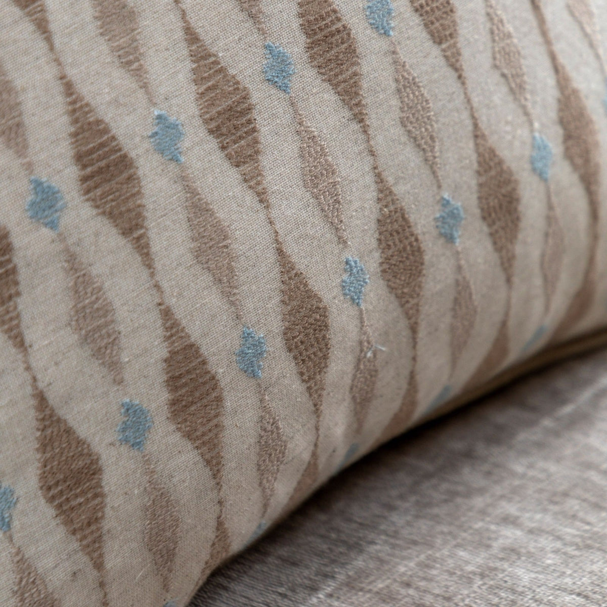 Sierra Ikat Embellished Cushion in Natural