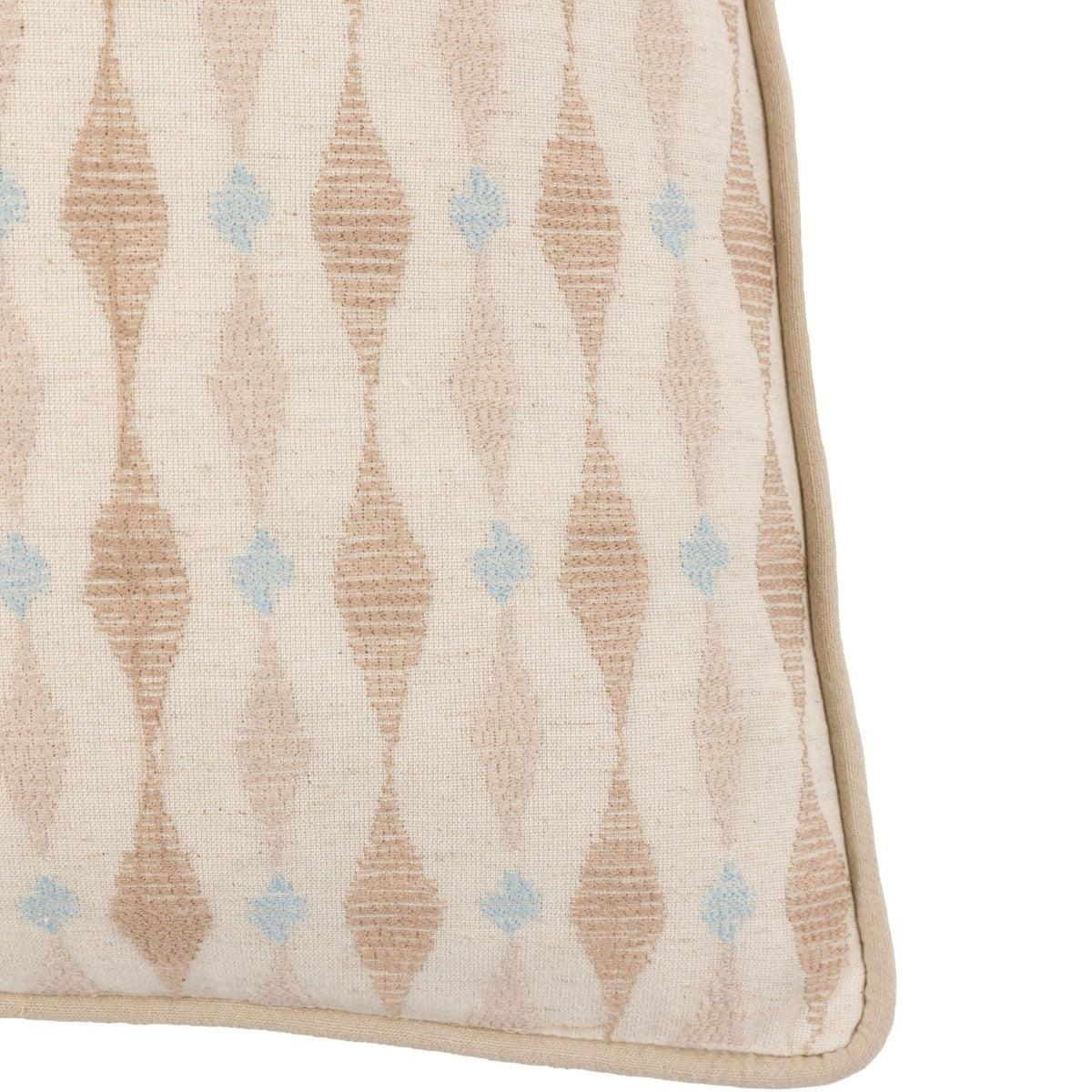 Sierra Ikat Embellished Cushion in Natural