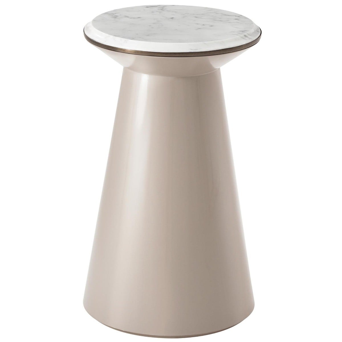 Contour Side Table in Taupe and Pearl - Small