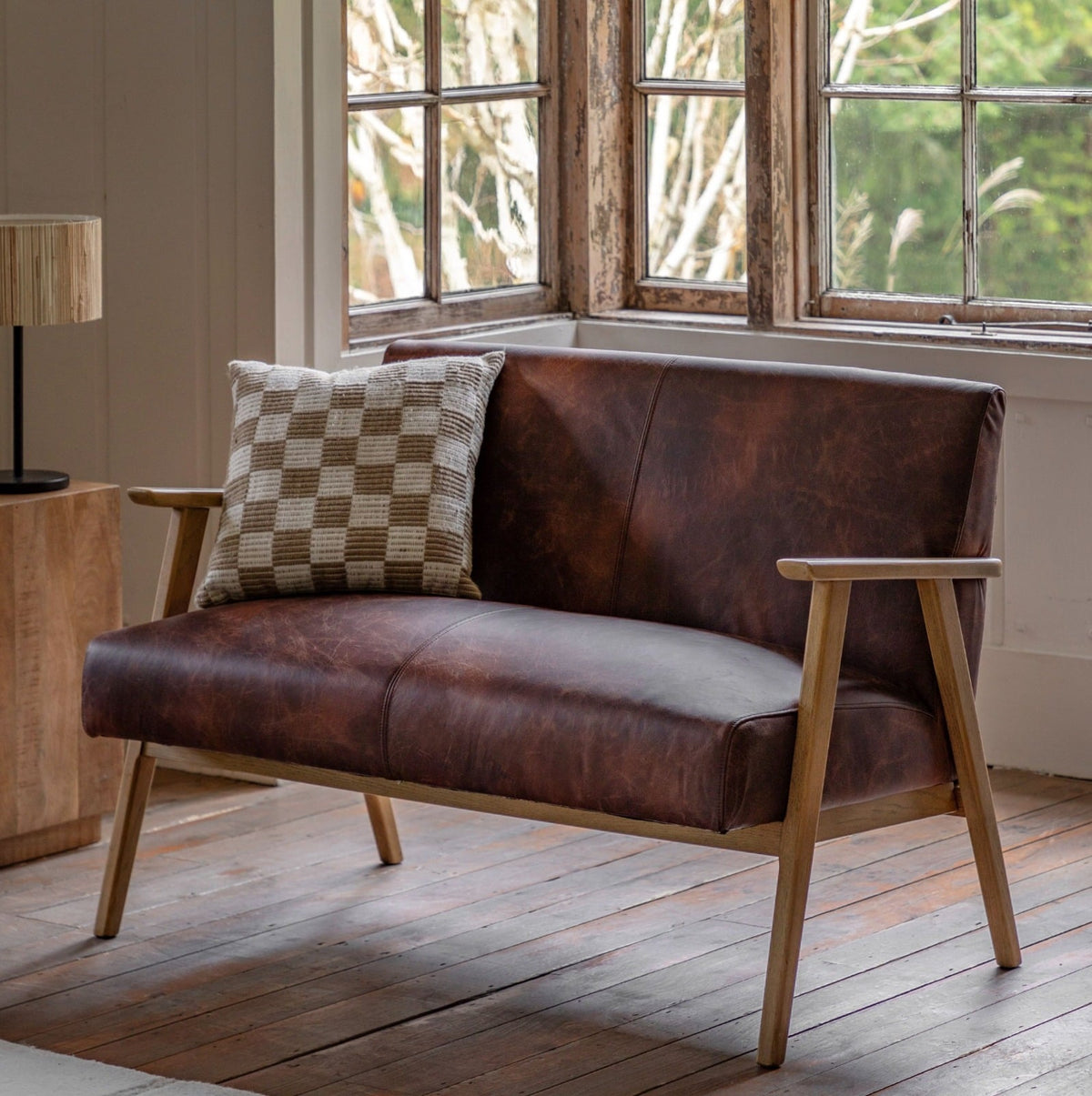 Hereford Sofa in Brown Leather - 2 Seater