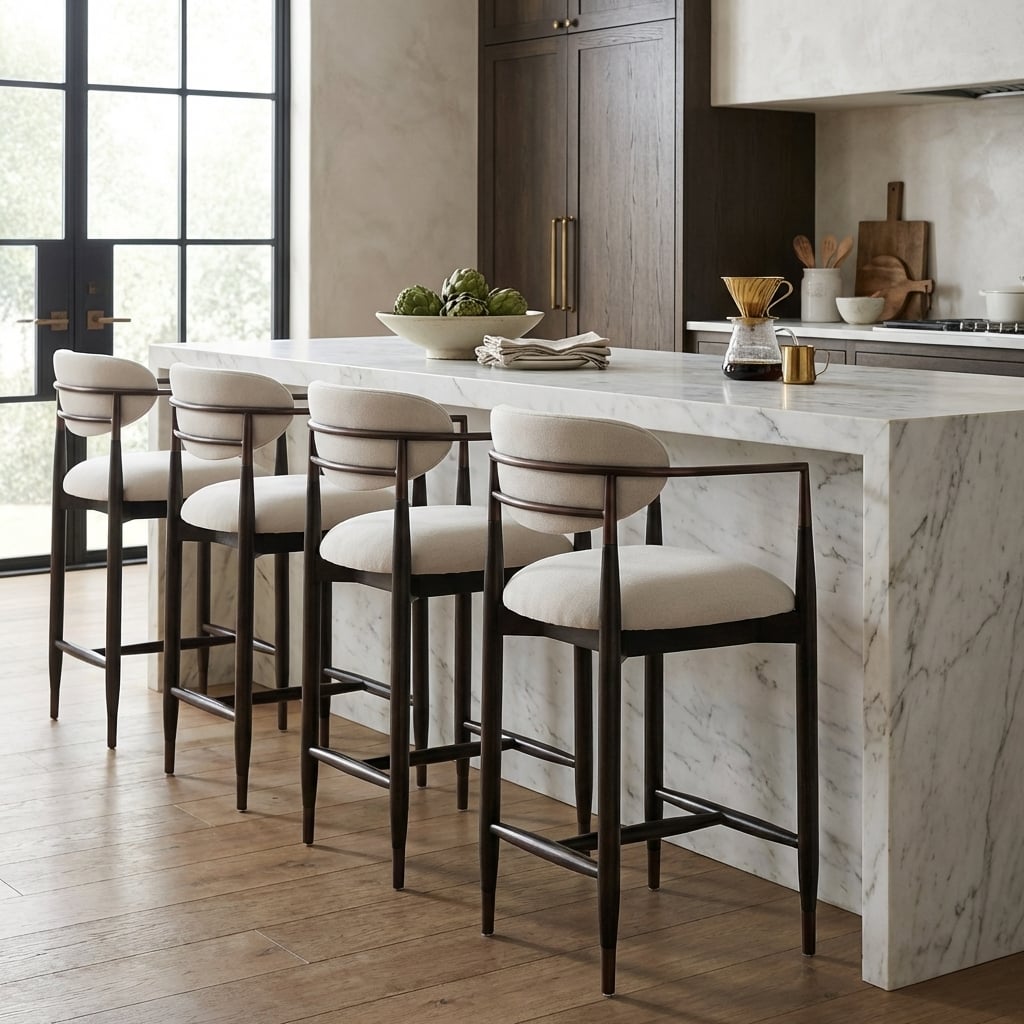 Soho Counter Stool in Walnut and Bronze