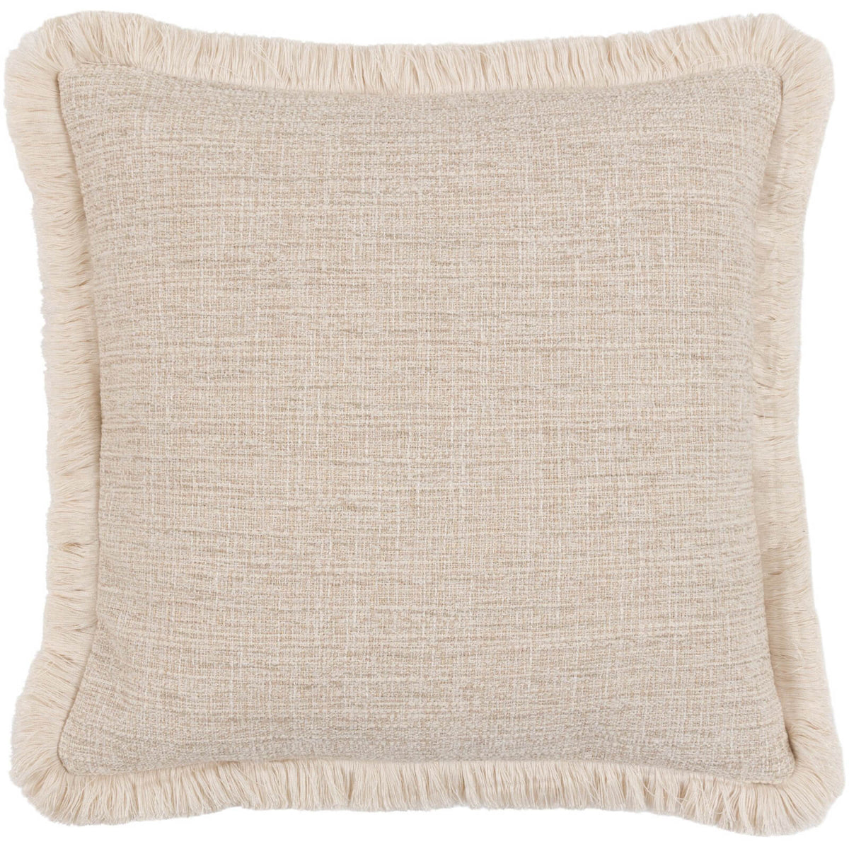 Solenne Fringe Cushion in Linen