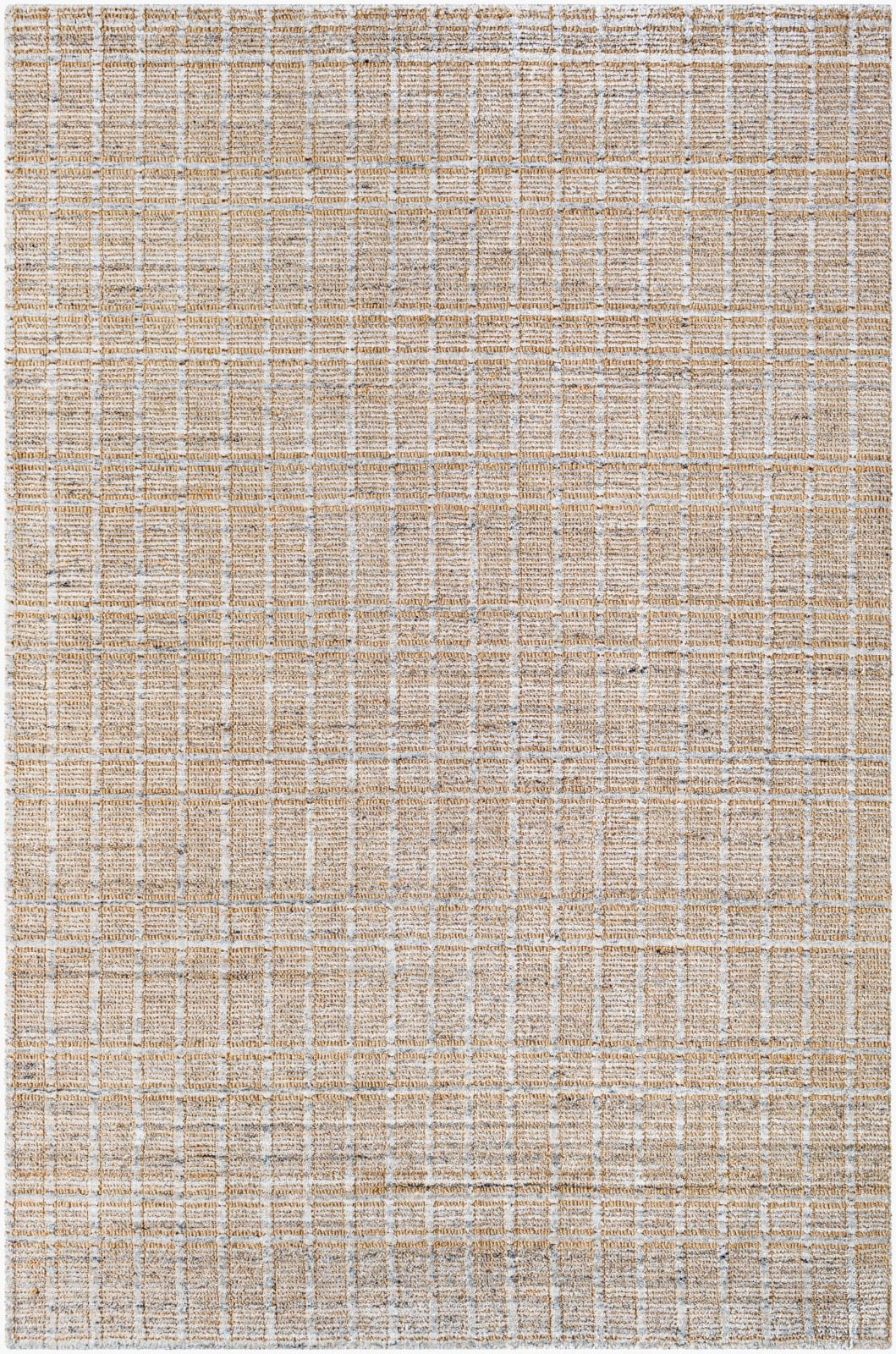 Shivan hand-loomed rug neutral wool viscose blend low pile