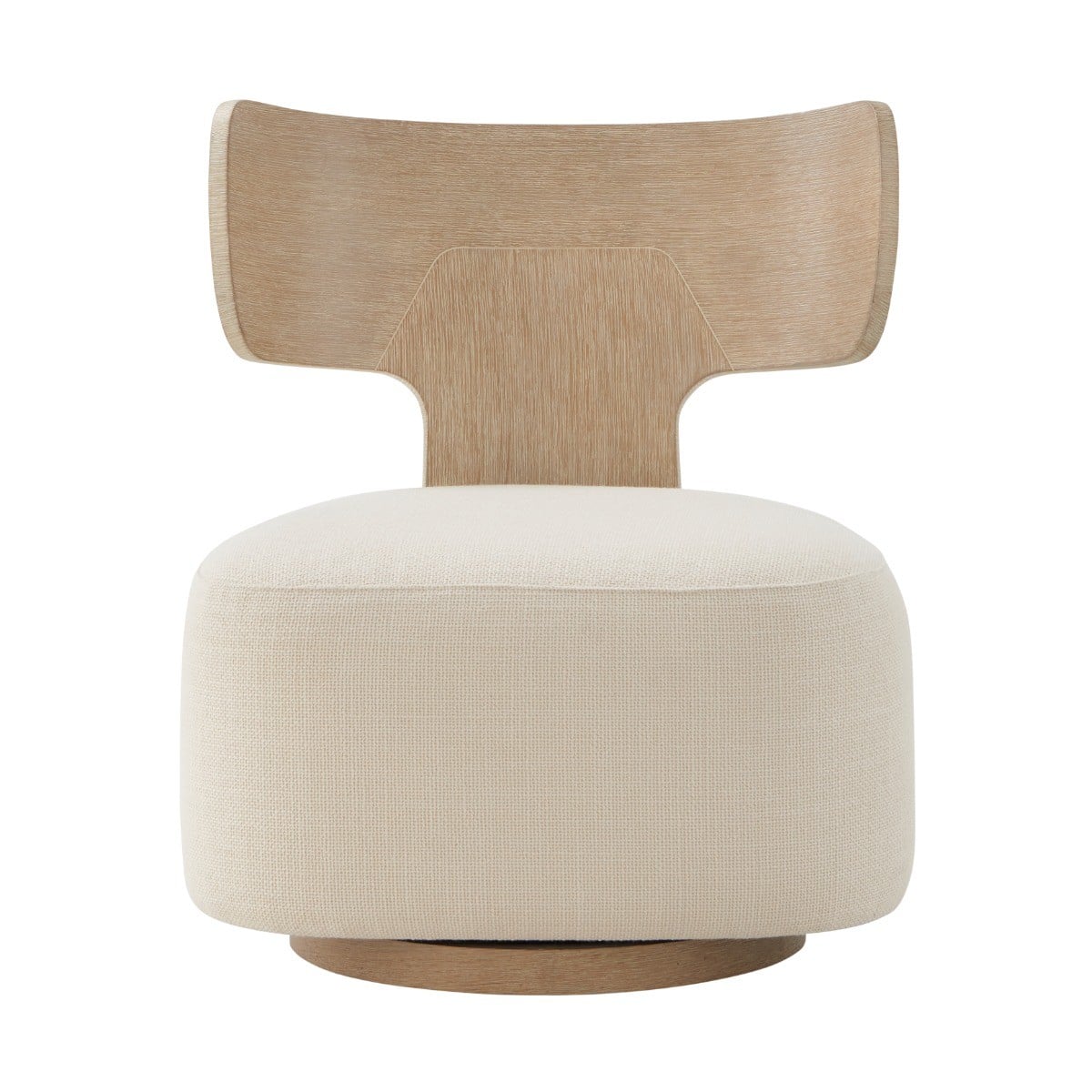 Repose Wooden Upholstered Swivel Chair