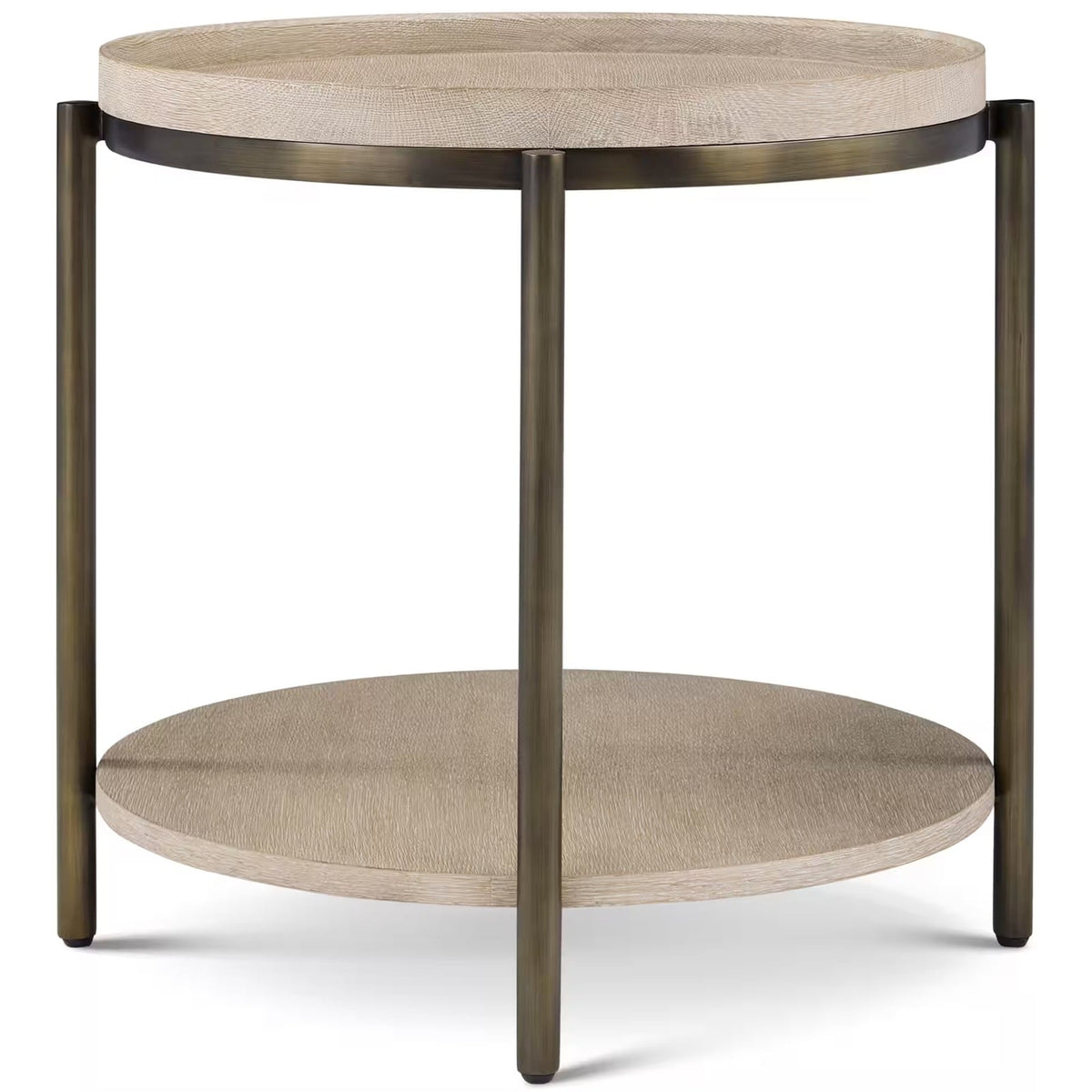 Repose Iron Side Table in Grey Oak