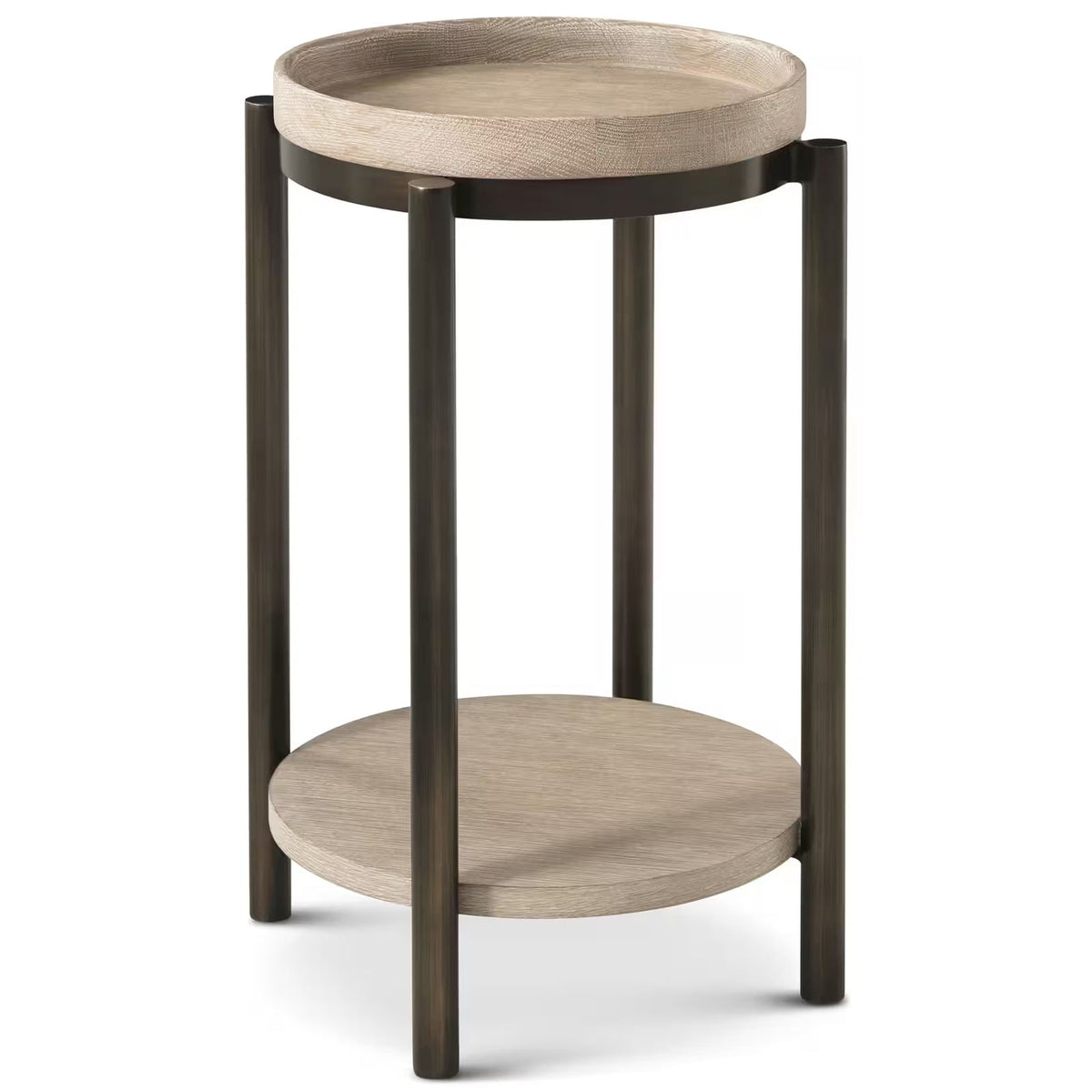Repose Iron Drink Table in Grey Oak