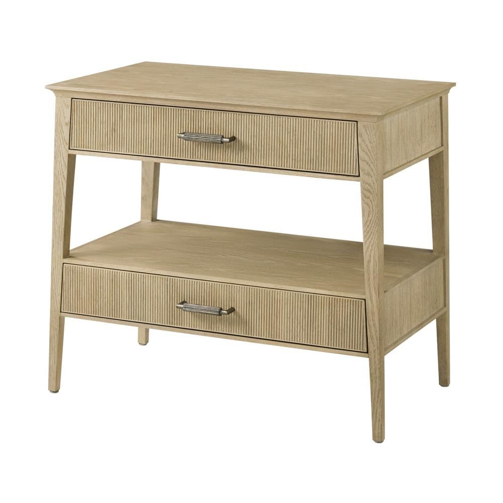 Balboa Wooden Bedside Table in Coastal Grey