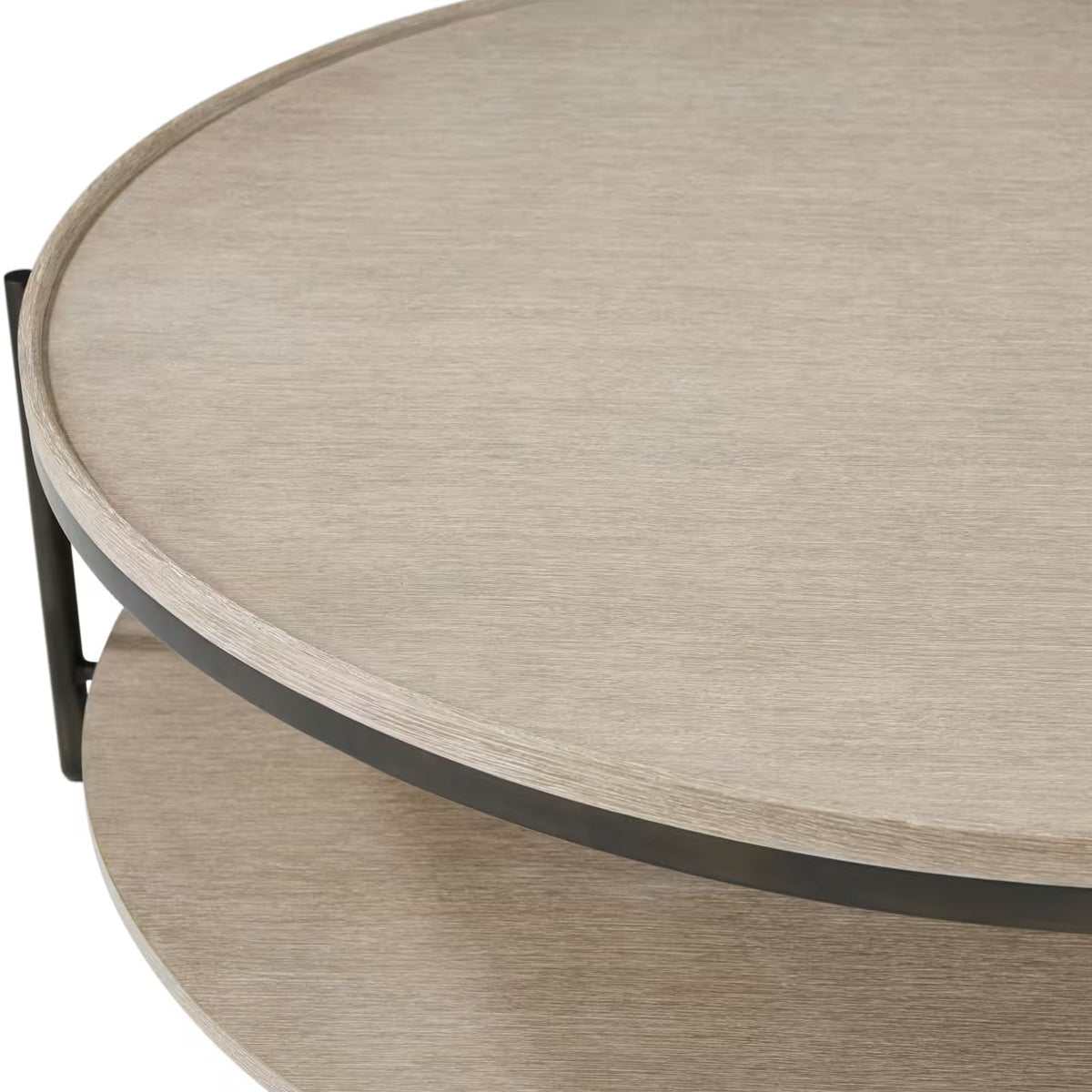 Repose Round Coffee Table in Grey Oak