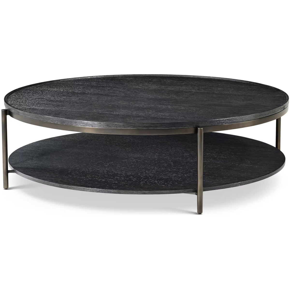 Repose Round Coffee Table in Charcoal Oak
