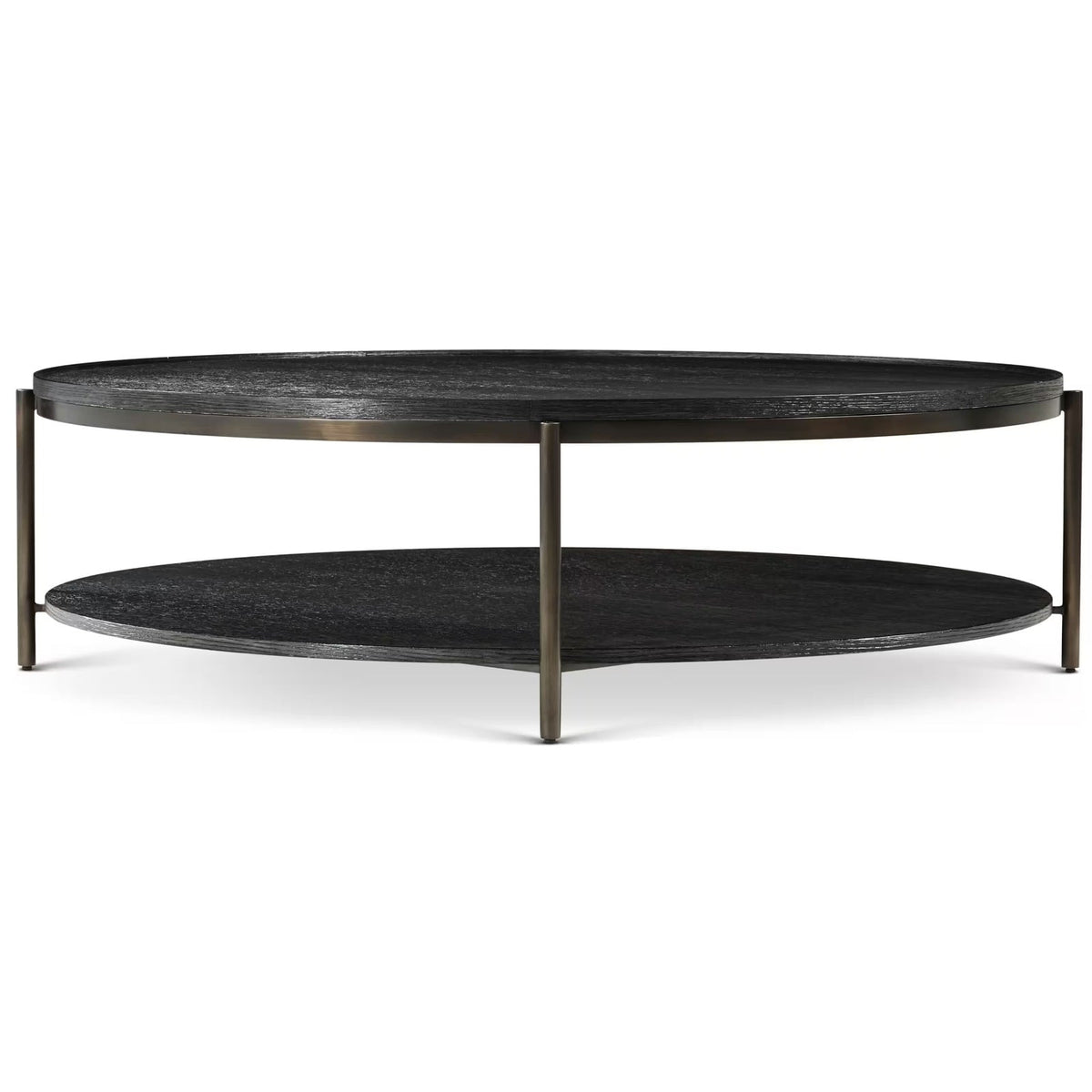 Repose Round Coffee Table in Charcoal Oak