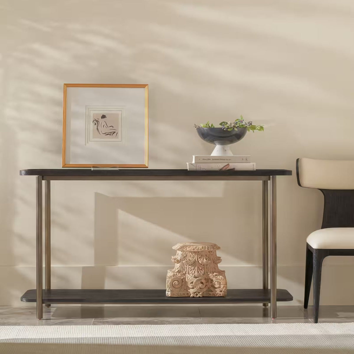 Repose Console Table in Charcoal Oak