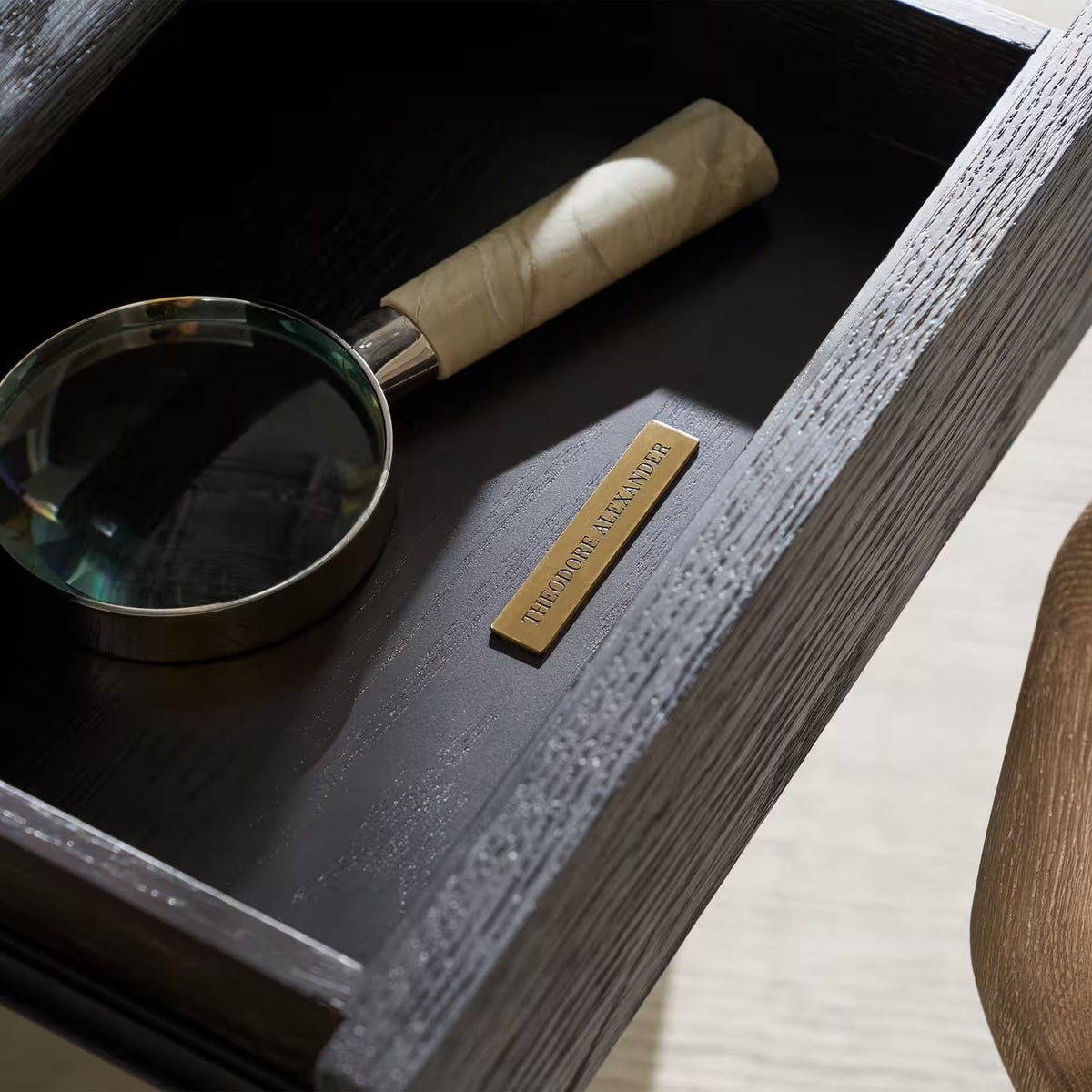 Repose Wooden Desk in Charcoal Oak