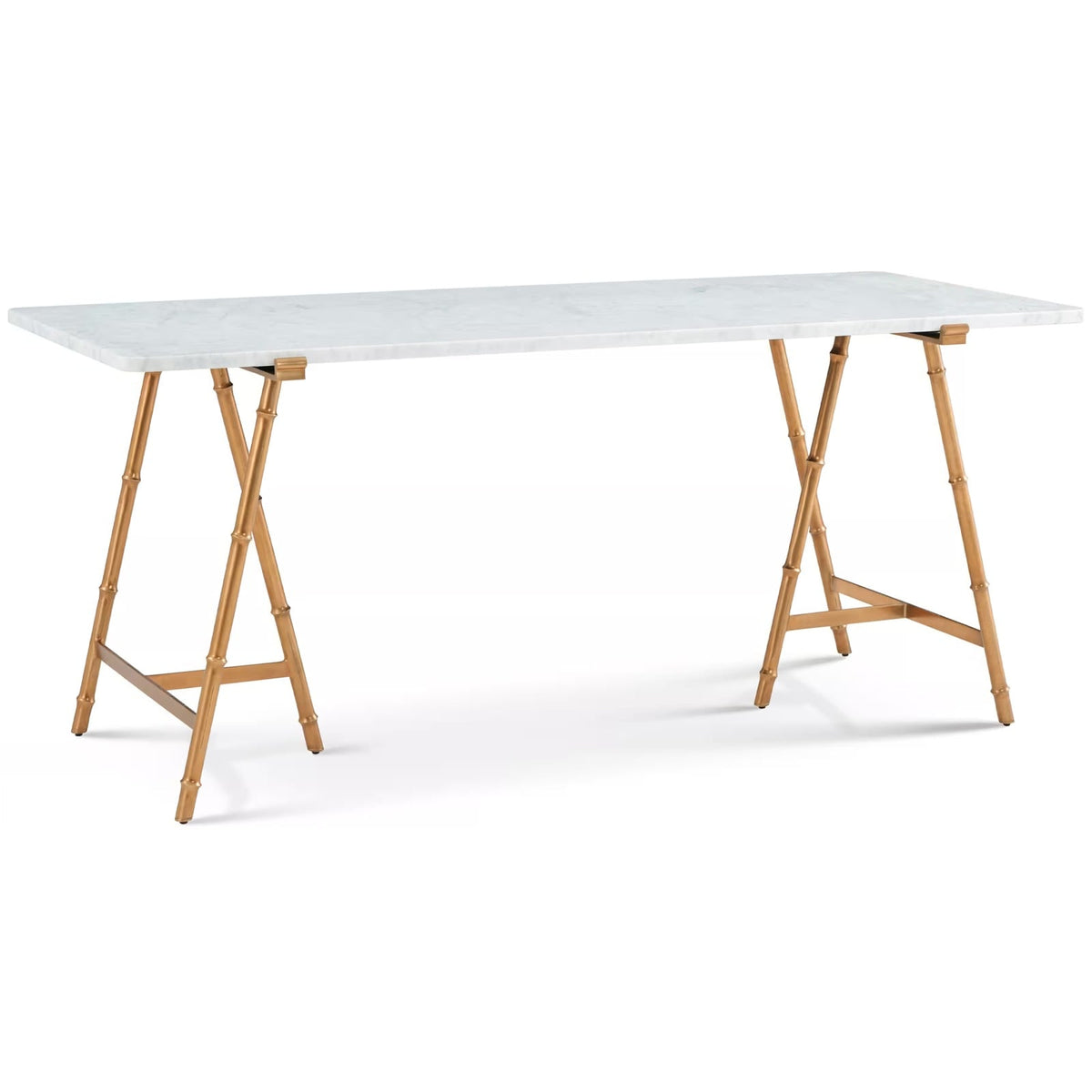 Kesden Bianco Marble Top Desk