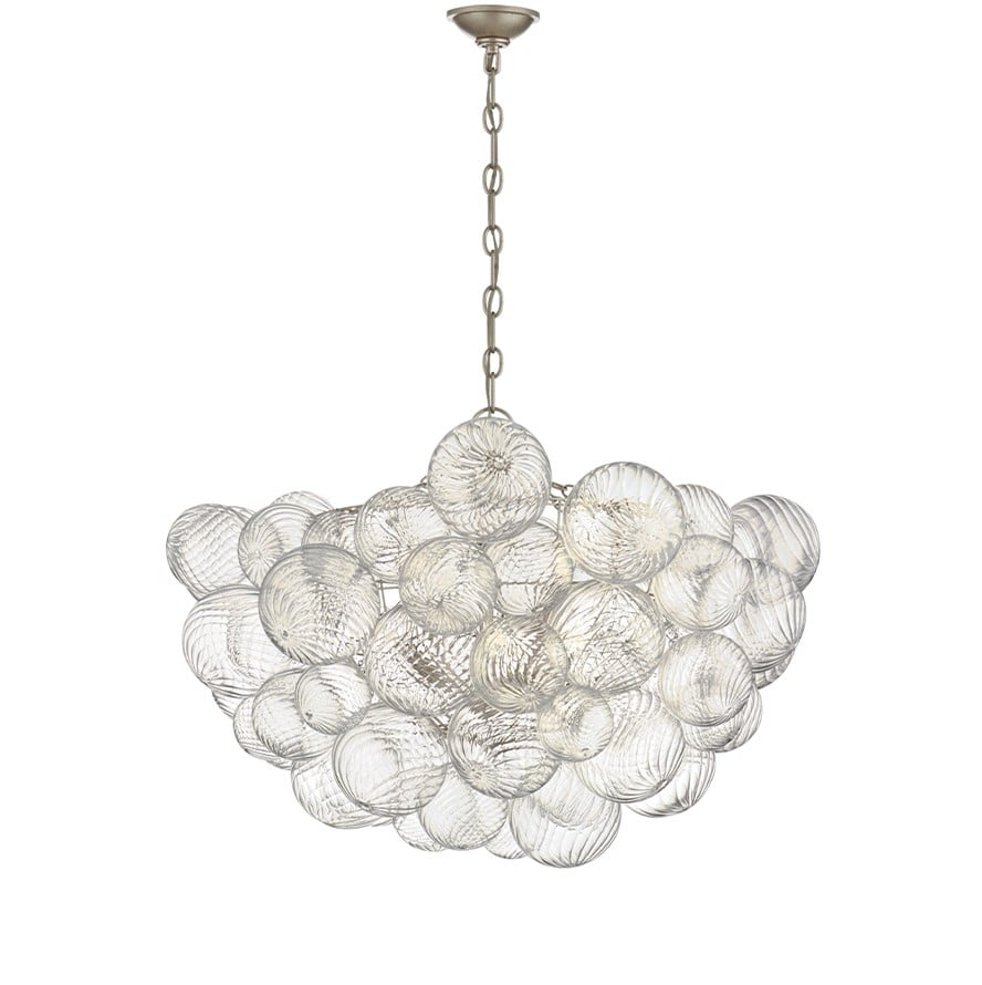 Talia Large Chandelier | Brushed Silver Leaf