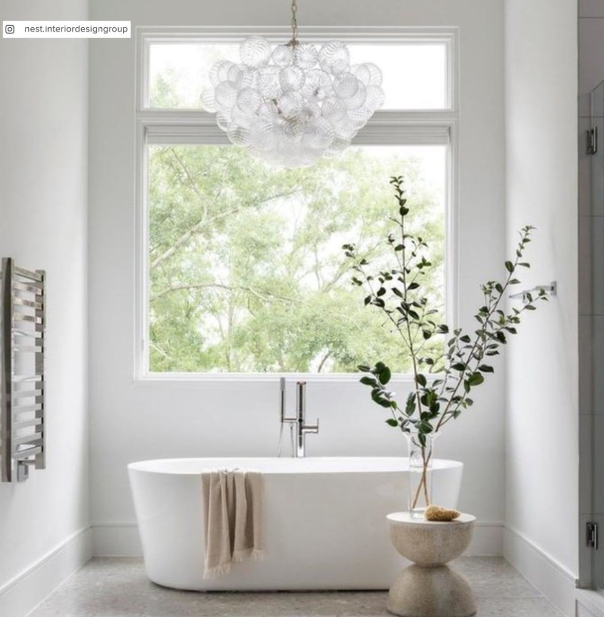 Talia Large Chandelier | Brushed Silver Leaf