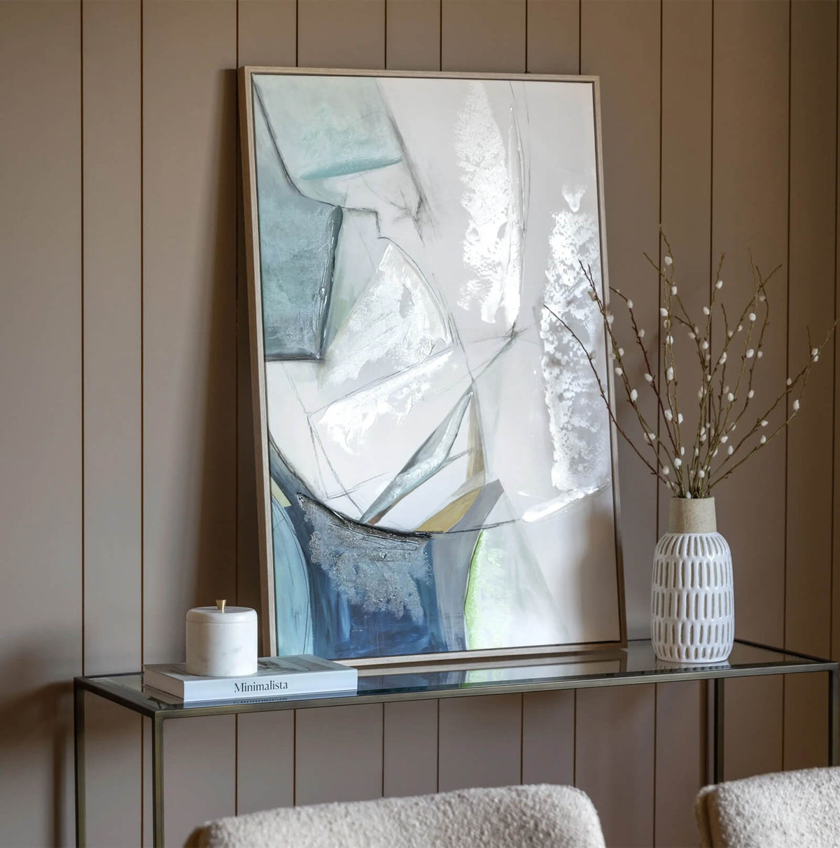 Teal Sketched Lines Canvas