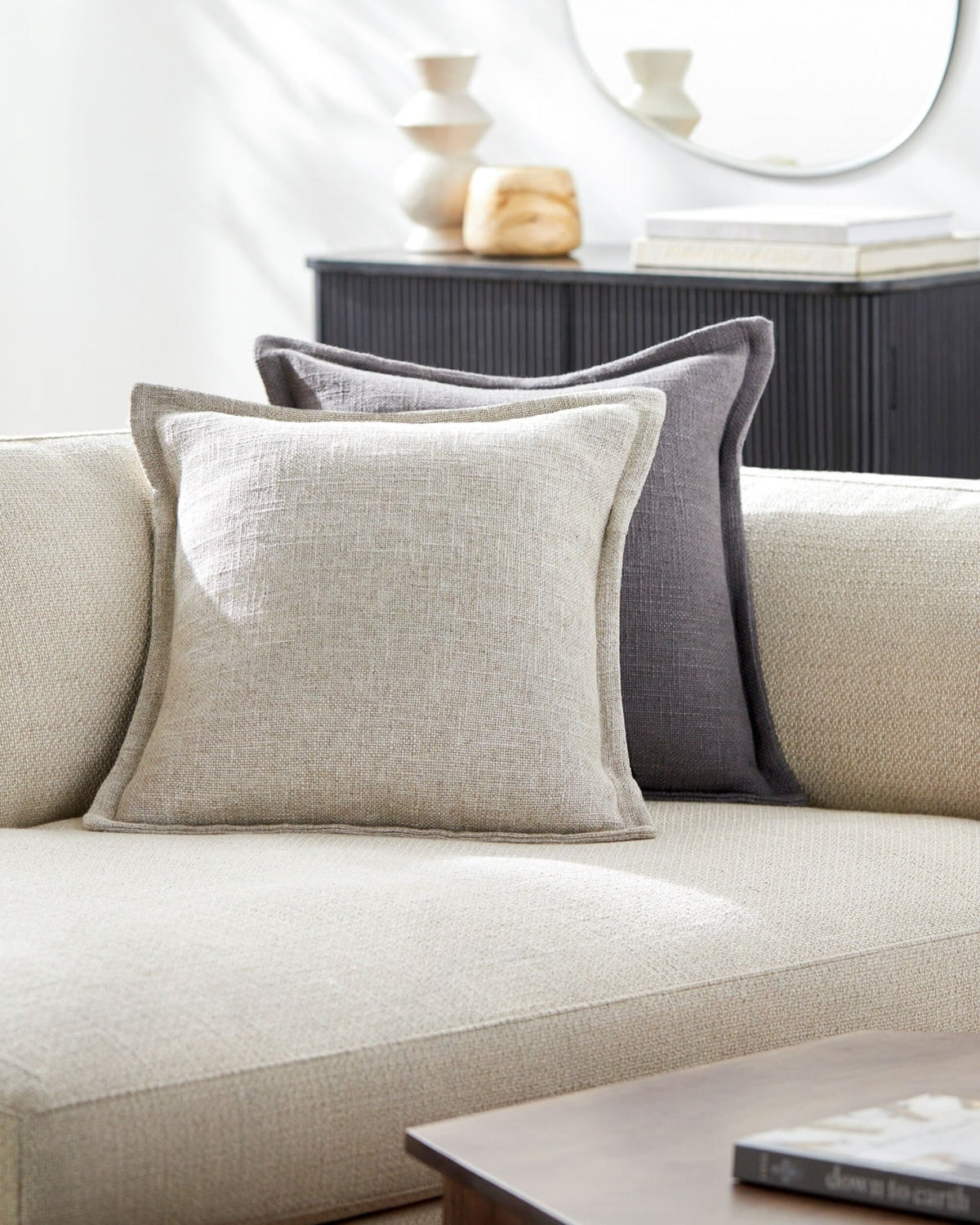 Thurman Woven Cushion in Beige - 51 x 51 cm