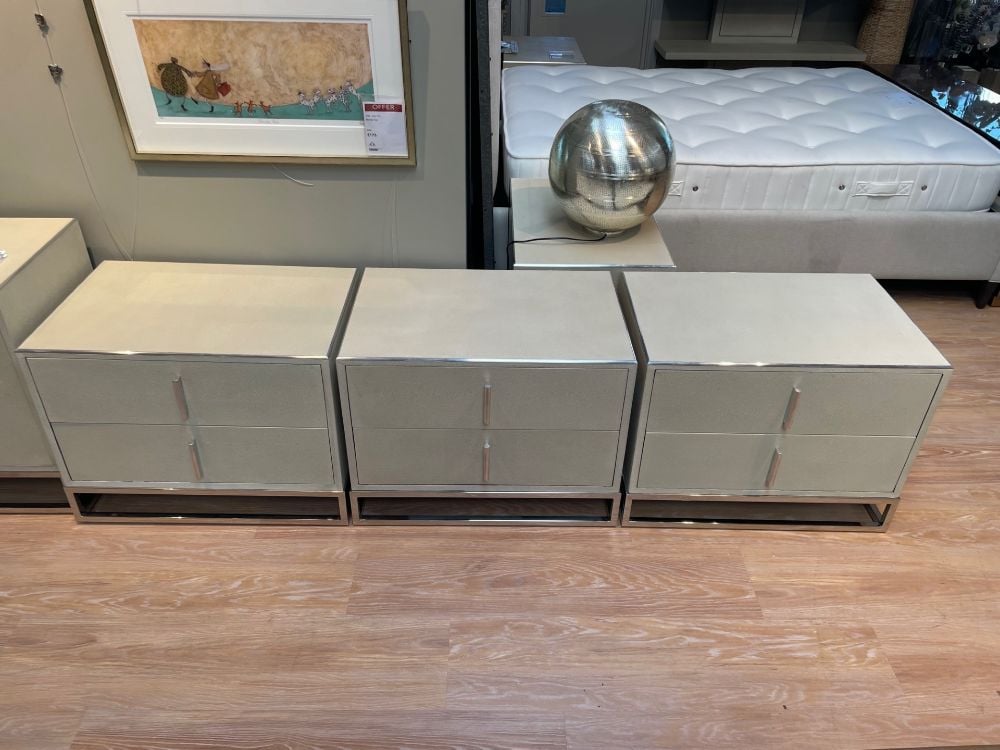 Clearance Ta Studio Bedside Table Blain in Overcast Shagreen