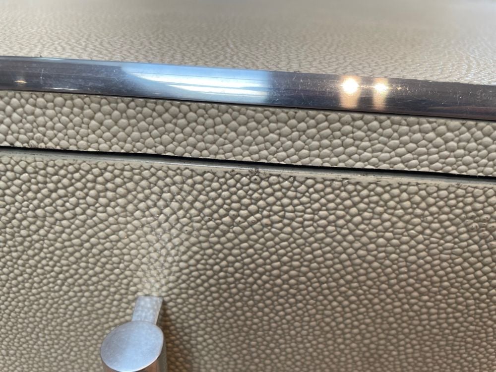 Clearance Ta Studio Bedside Table Blain in Overcast Shagreen