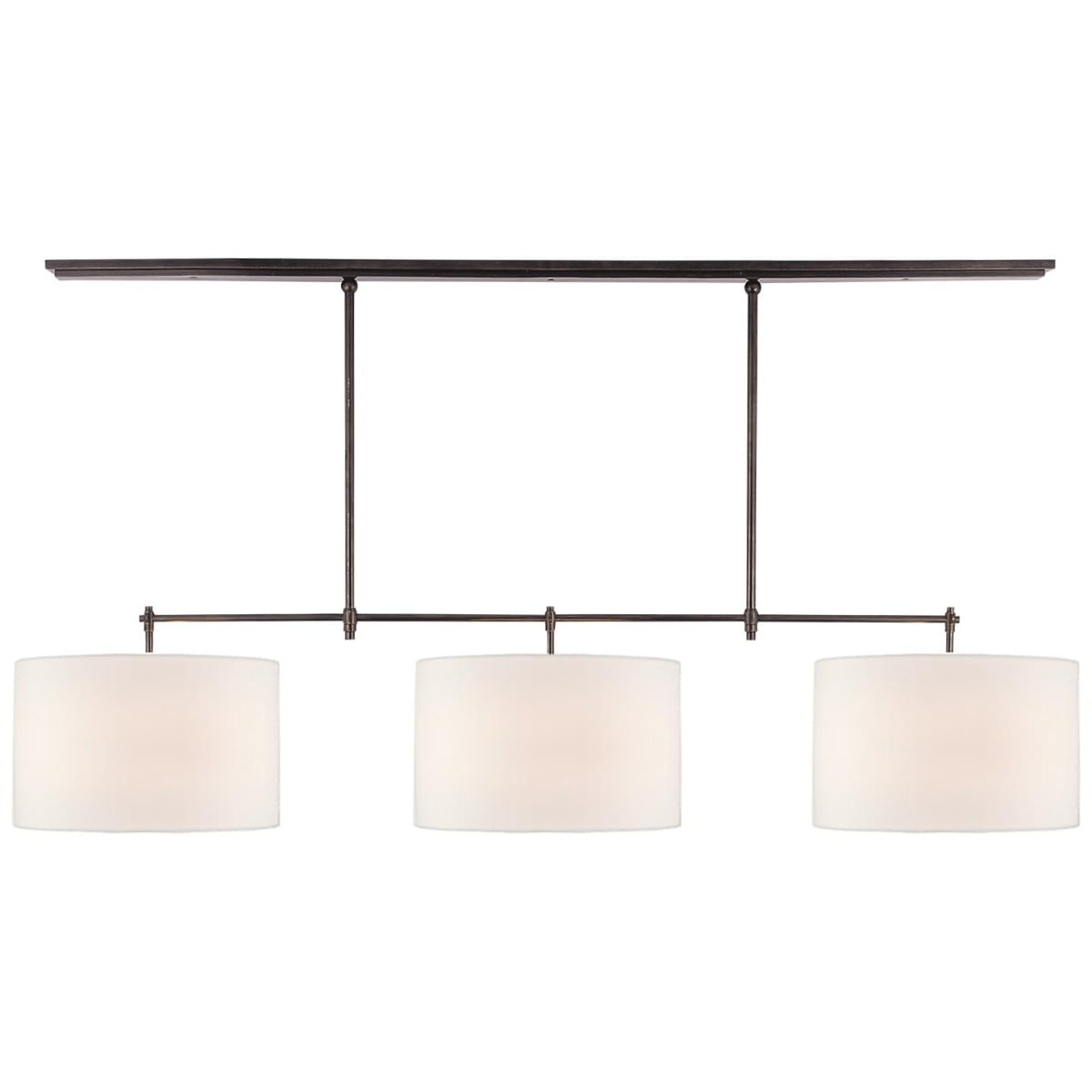 Bryant Large Billiard in Bronze with Linen Shades