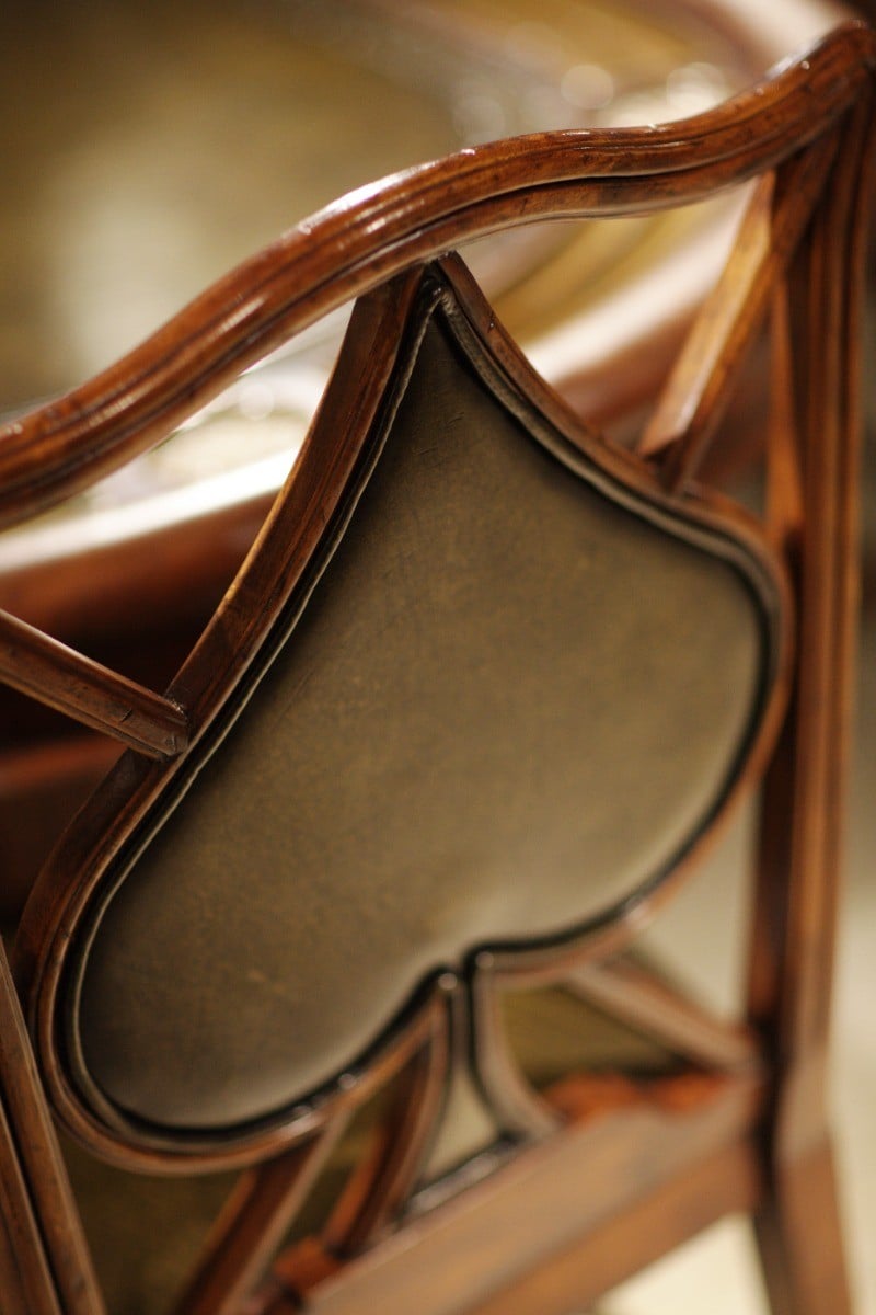 Armchair Spade Playing Card - English Green Leather