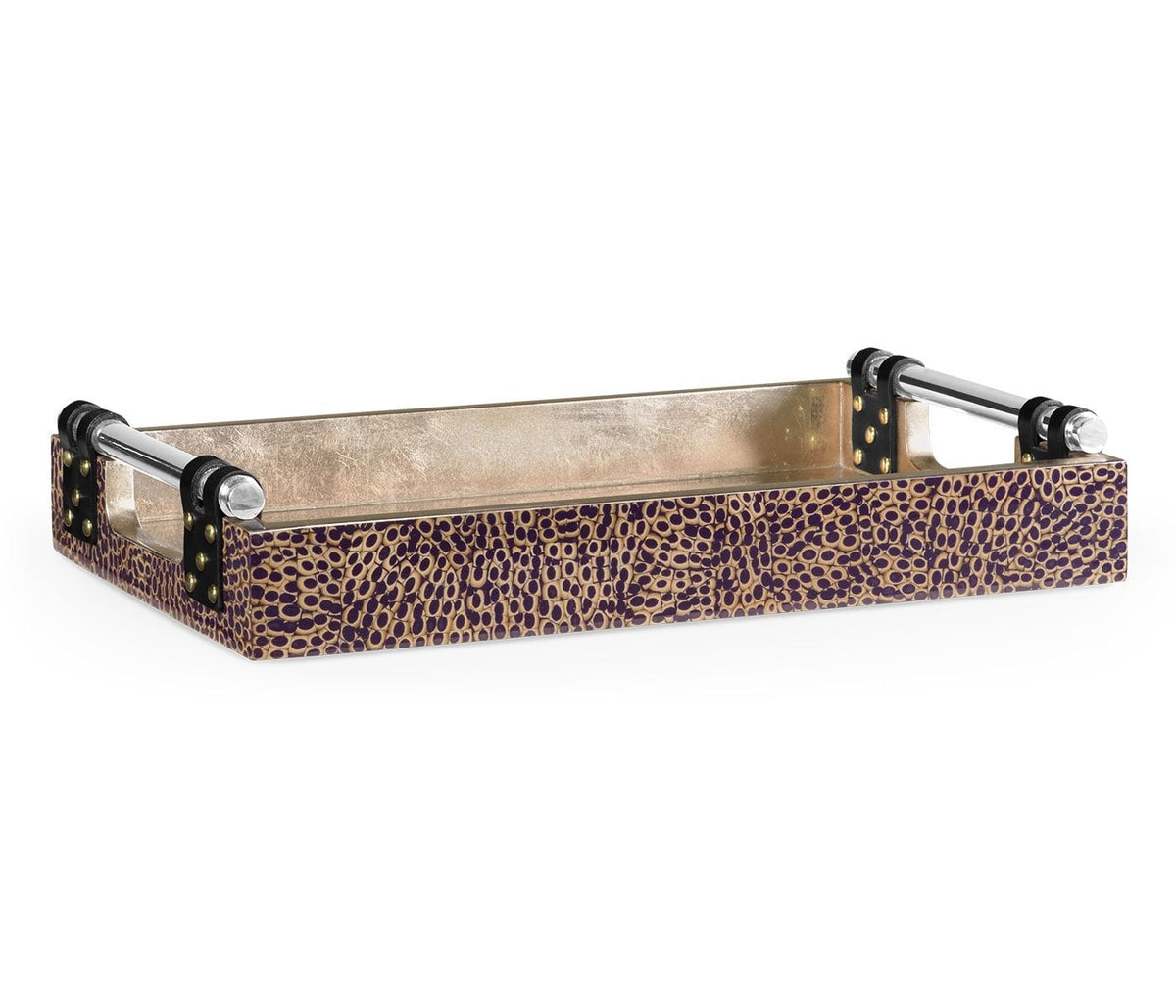 Serving Tray Oriental in Silver Espresso