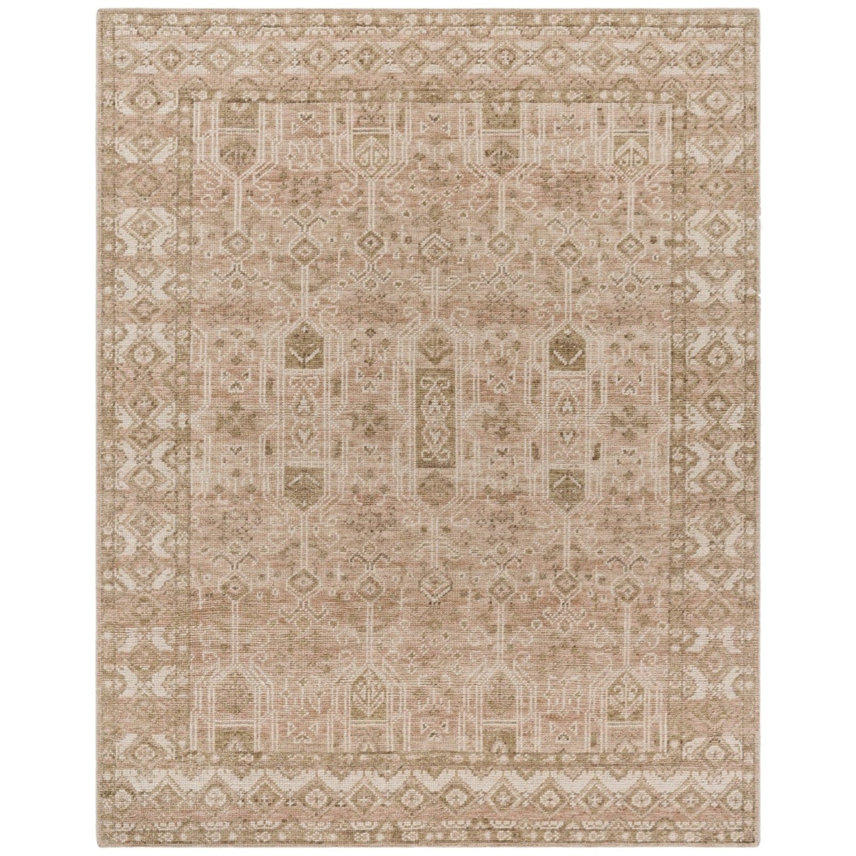 Keiichi Tulu hand-knotted rug 274 x 183 cm in ivory brown beige taupe – large low-pile rug