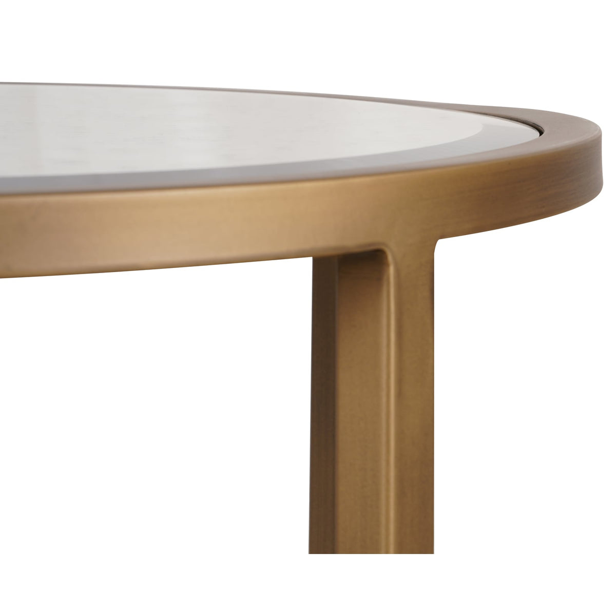 Upton Round Side Table in Antique Brass