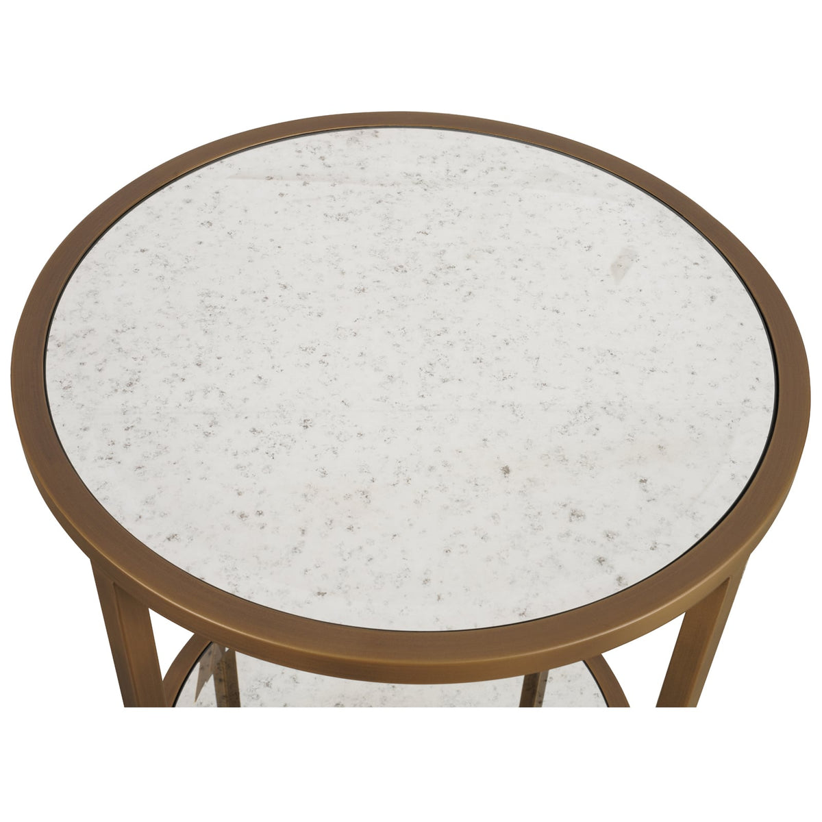 Upton Round Side Table in Antique Brass