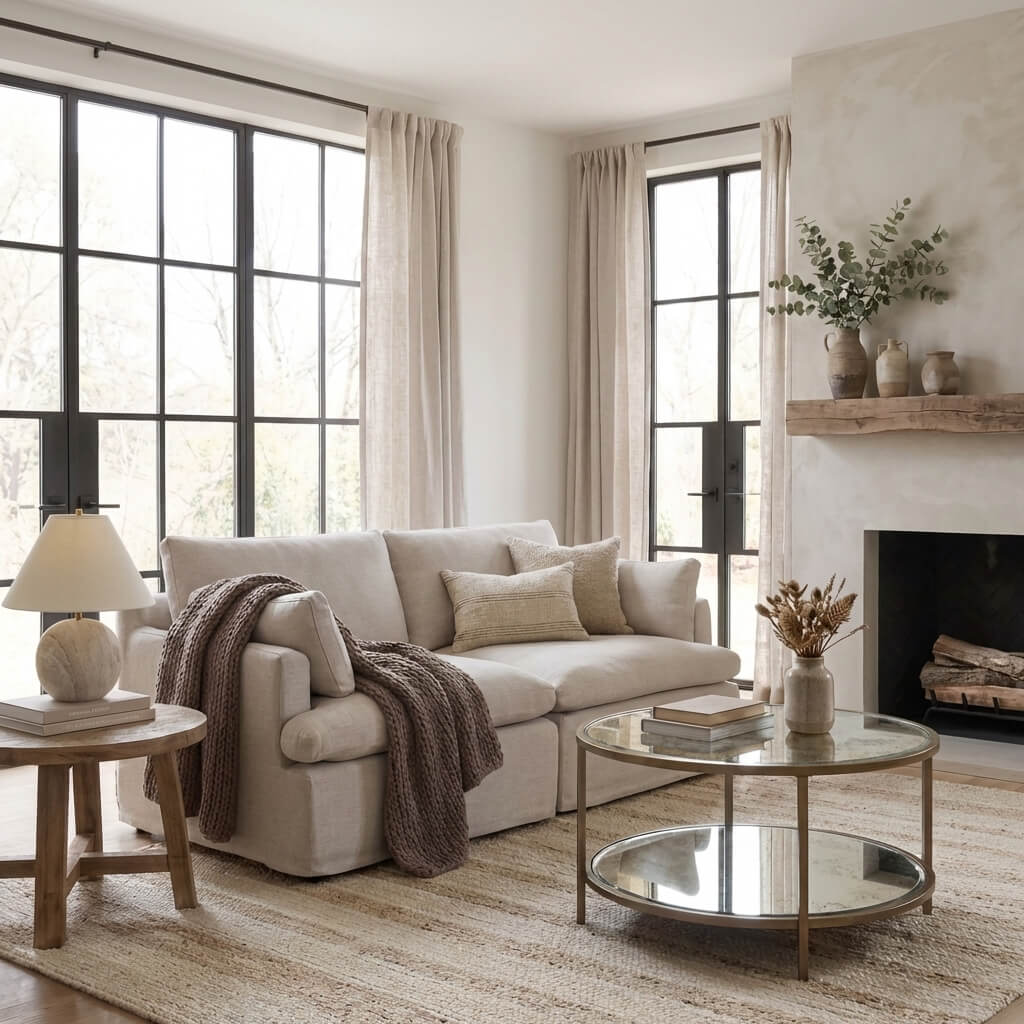 Upton Coffee Table in Antique Brass - Round