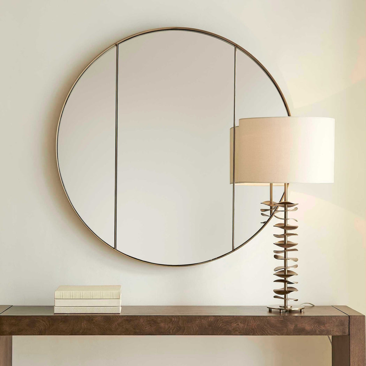 Amram Antique Brass Round Mirror