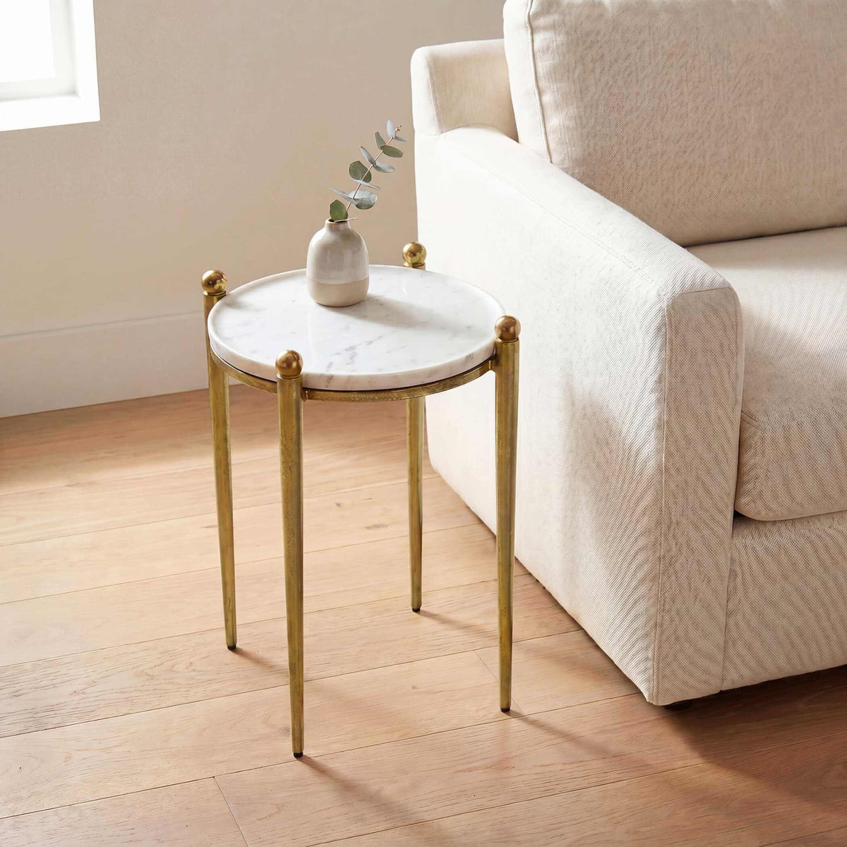 Nahunta Antique Brass Side Table