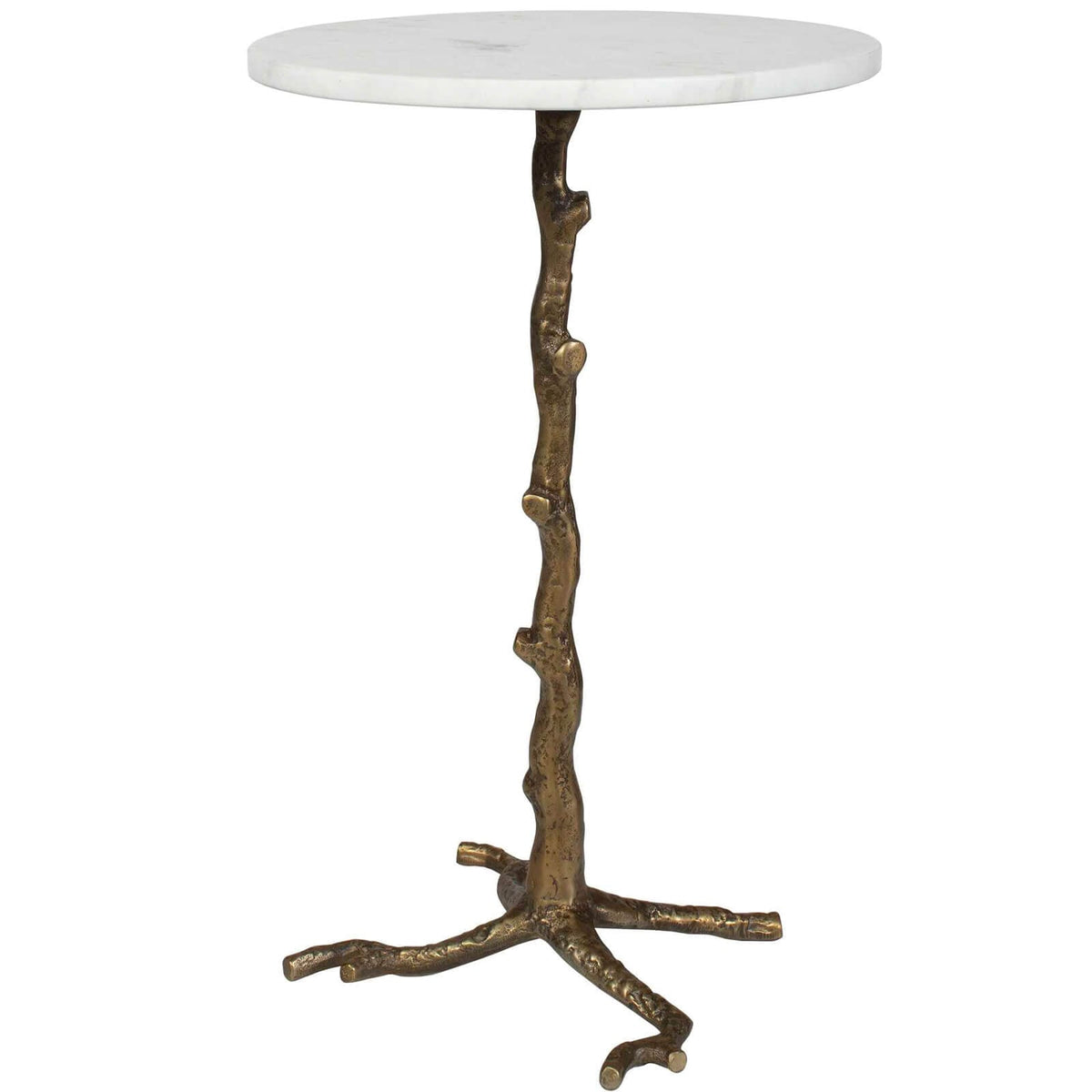 Calais White Marble Side Table