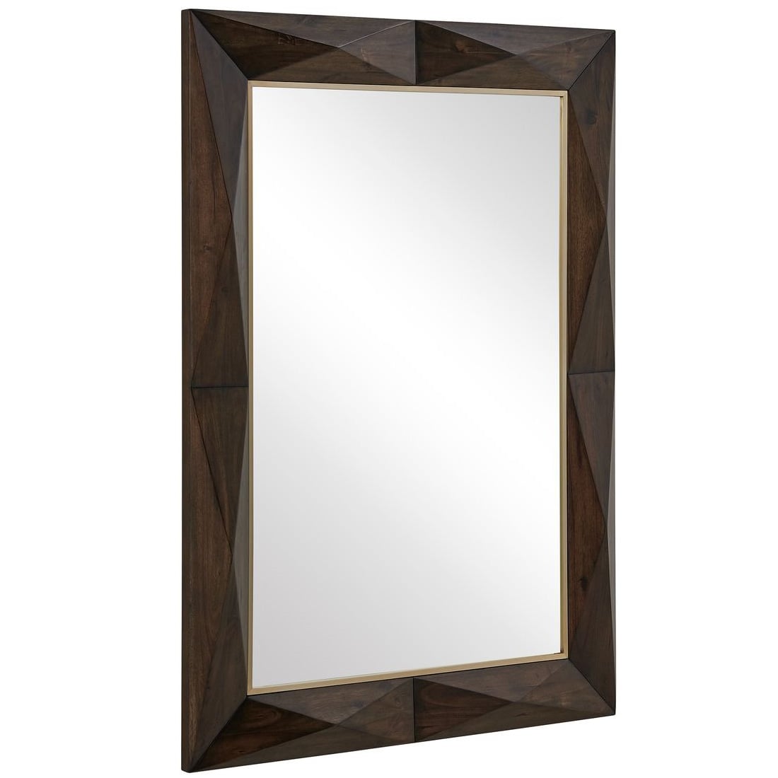 Diamond In The Rough Mirror in Wood