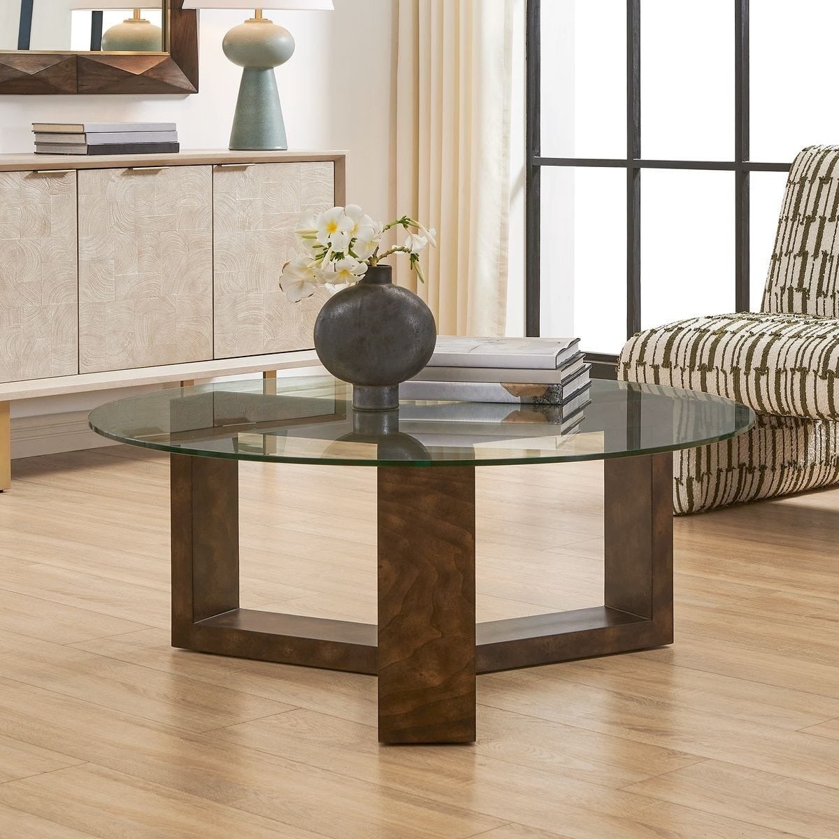 Ignis Round Coffee Table in Glass