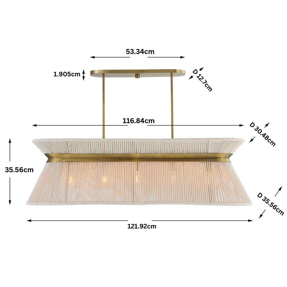 Highly Strung 5 Light Linear Pendant in White