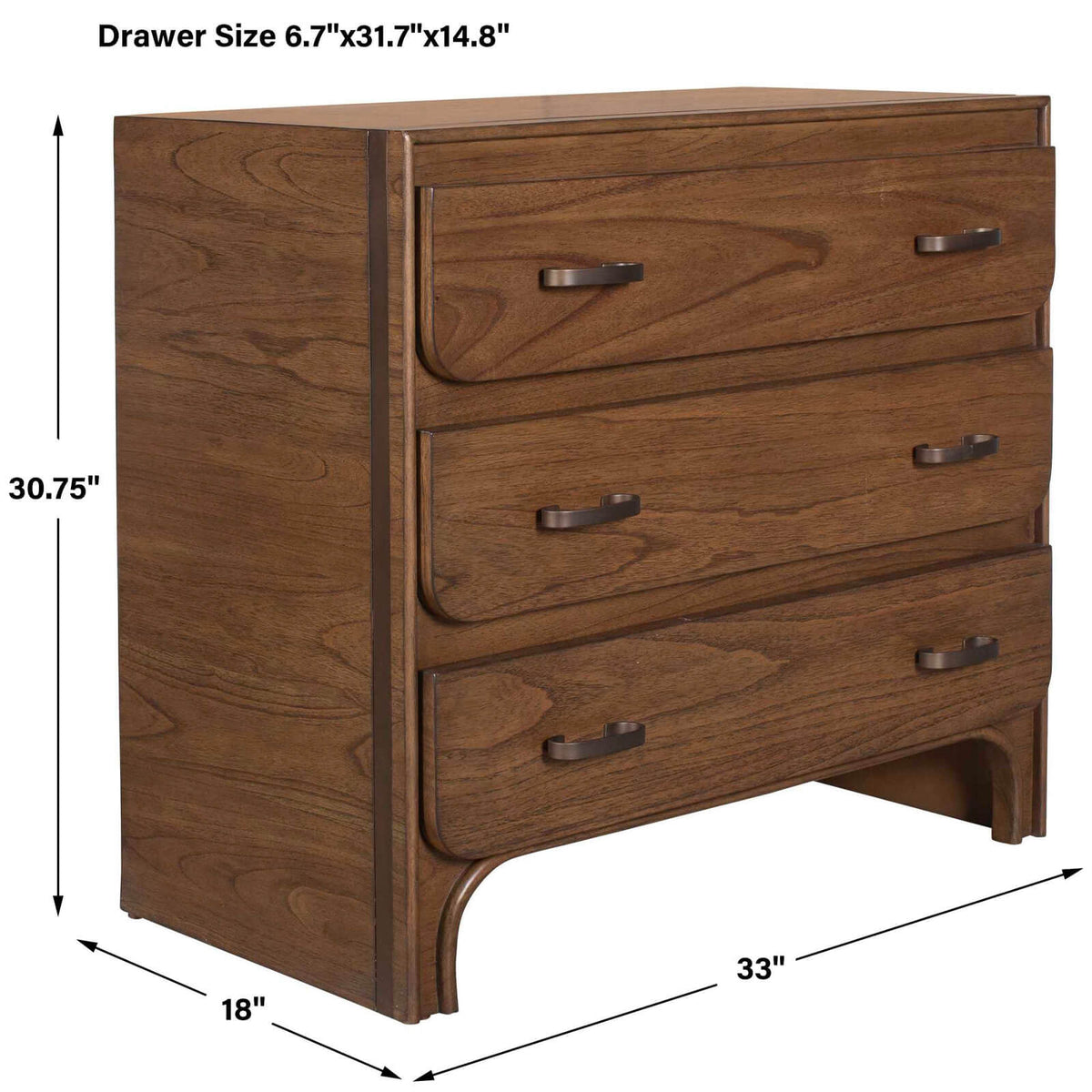 McKagan 3 Drawer Chest of Drawers in Mindi Wood