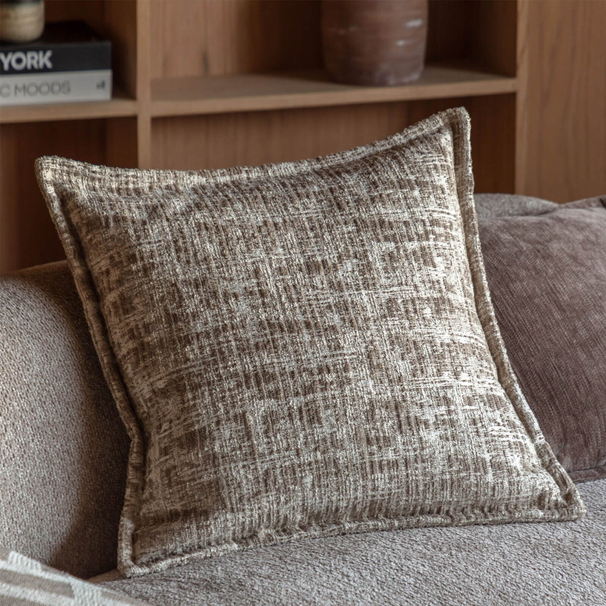 Vellum Jacquard Cushion in Stone