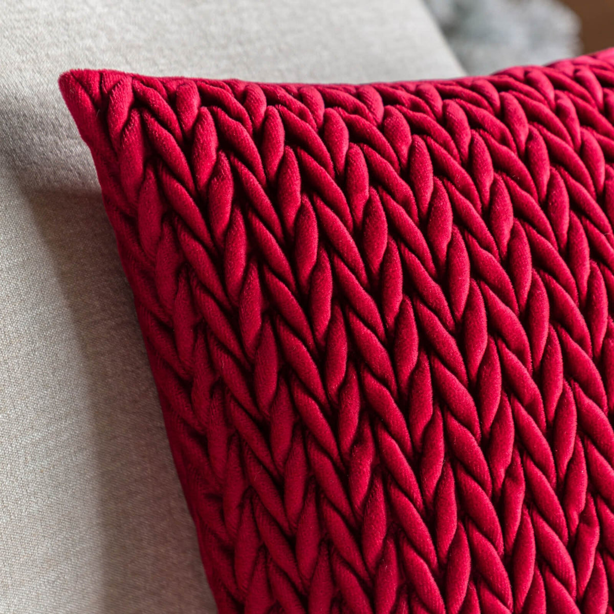Velora Cushion in Merlot - Set of 2