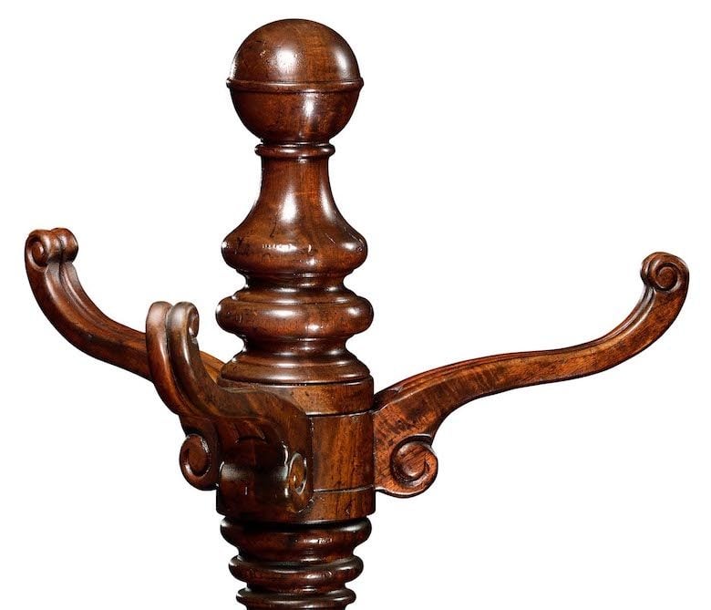 Victorian Style Hat and Coat Rack in Mahogany